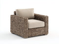 Sillones de ratán 85x80x78 cm - natural y beige - diseño cuadrado con cojines