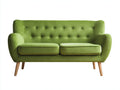 Sofás 2 plazas Sofá 2 plazas tela 158x80x86 cm Verde oliva moderno - Con respaldo capitoné