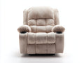 Sillones reclinables tapizados en tela 100x95x105 cm - Crema - reposapiés extensible con 2 portavasos