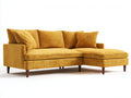 Sofás de esquina de tela 260x160x82 cm - amarillo mostaza - estilo moderno con chaise longue