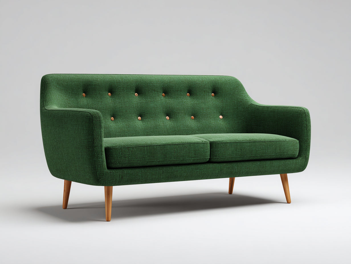 Sofás lineales tela 178x86x82 cm verde oscuro estilo nórdico retro