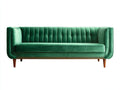 Sofás lineales 220x86x78 cm - terciopelo verde para salón - diseño moderno con respaldo capitoné
