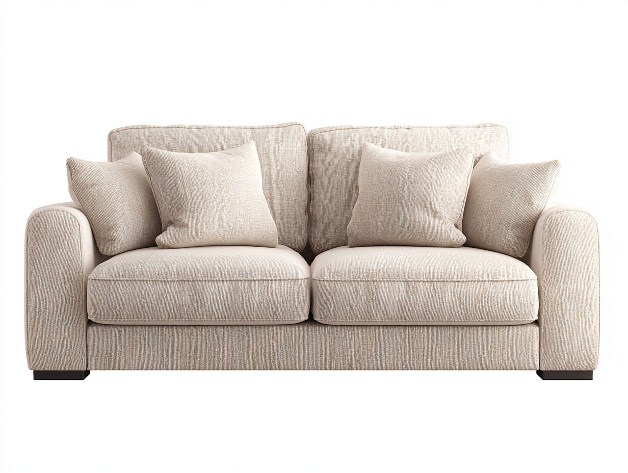 Sofás 2 plazas tela beige 186x90x86 cm para salón - diseño contemporáneo