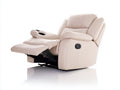 Sillón reclinable piel con reposapiés 115x98x105 cm - beige - diseño moderno