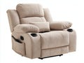 Sillones reclinables tapizado en tela 104 x 94 x 106 cm - beige - con portavasos y bolsillo lateral