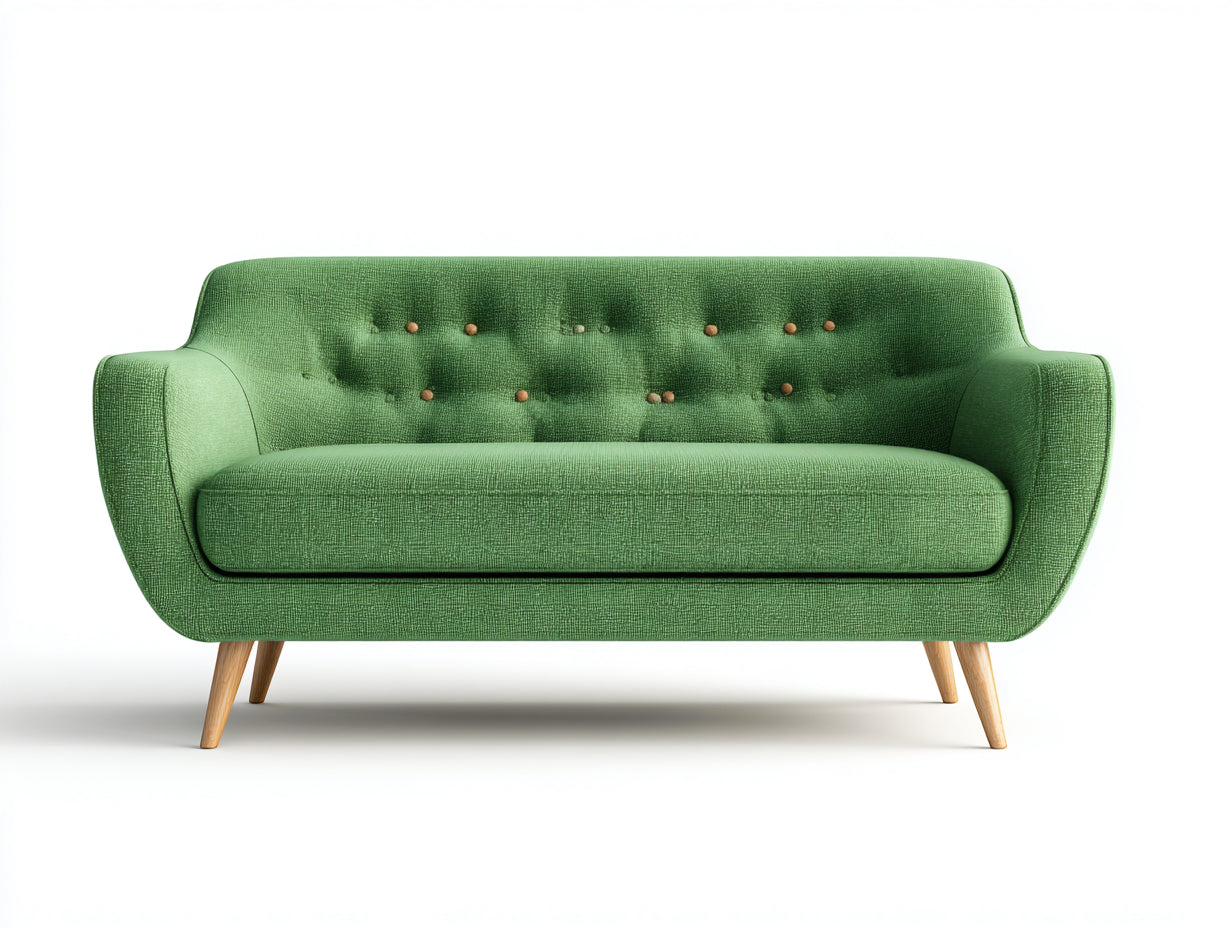 Sofás 2 plazas tela verde claro 145x79x84 cm para salón - diseño retro moderno
