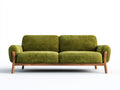 Sofá lineal de tela 200x90x82 cm - verde y marrón - diseño moderno de 2 plazas