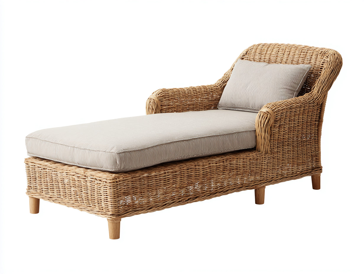 Tumbonas de jardín ratán natural 185x75x88 cm - Natural-Beige - Diseño relajante