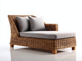 Tumbona de jardín de ratán 170x78x82 cm - natural-gris - estilo exterior