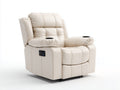 Sillones reclinables tapizados 96x98x105 cm - crema - portavasos y panel de control para salón