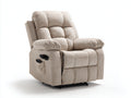 Sillones reclinables eléctricos tapizados en tejido acanalado beige claro 98x94x108 cm para salón con mando y bolsillo lateral estilo moderno
